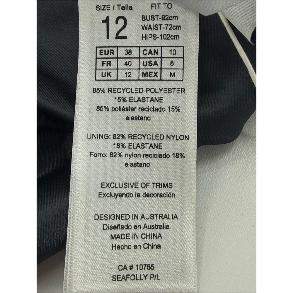 NWT Seafolly Roll Top High Waisted Bikini Bottom Black Wet Look Faux Leather 8 - Picture 16 of 16